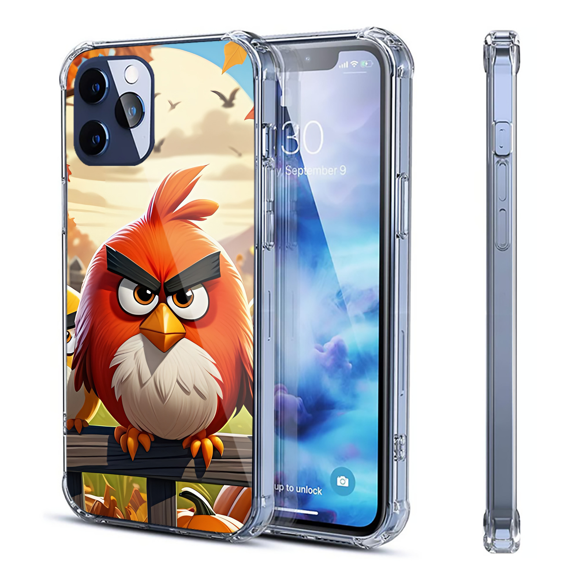 （画像用） Angry Birds アングリーバード 【iPhone 12シリーズ対応】透明スマホケース（クリアソフトケース）